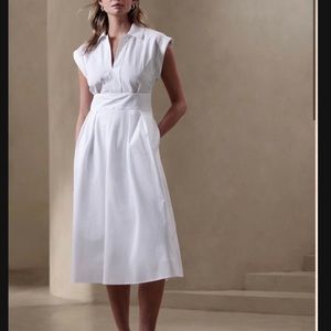 Banana Relublic collar neck poplin dress NWT